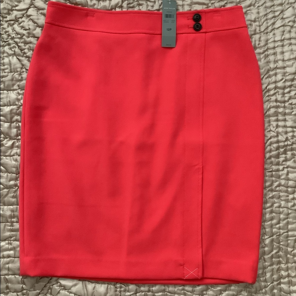 Ann Taylor Doubleweave Coral Skirt sz 12P